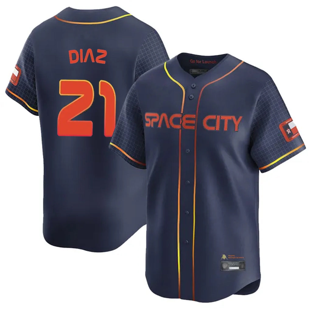 Kdoa H.Astros #21 Yainer Diaz Player Navy City Connect Home Limited Stitched Jerseys
