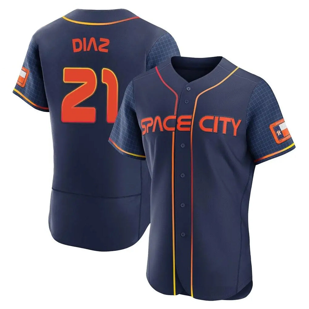 Kdoa H.Astros #21 Yainer Diaz Player Navy City Connect Limited Elite Home Stitched Jerseys