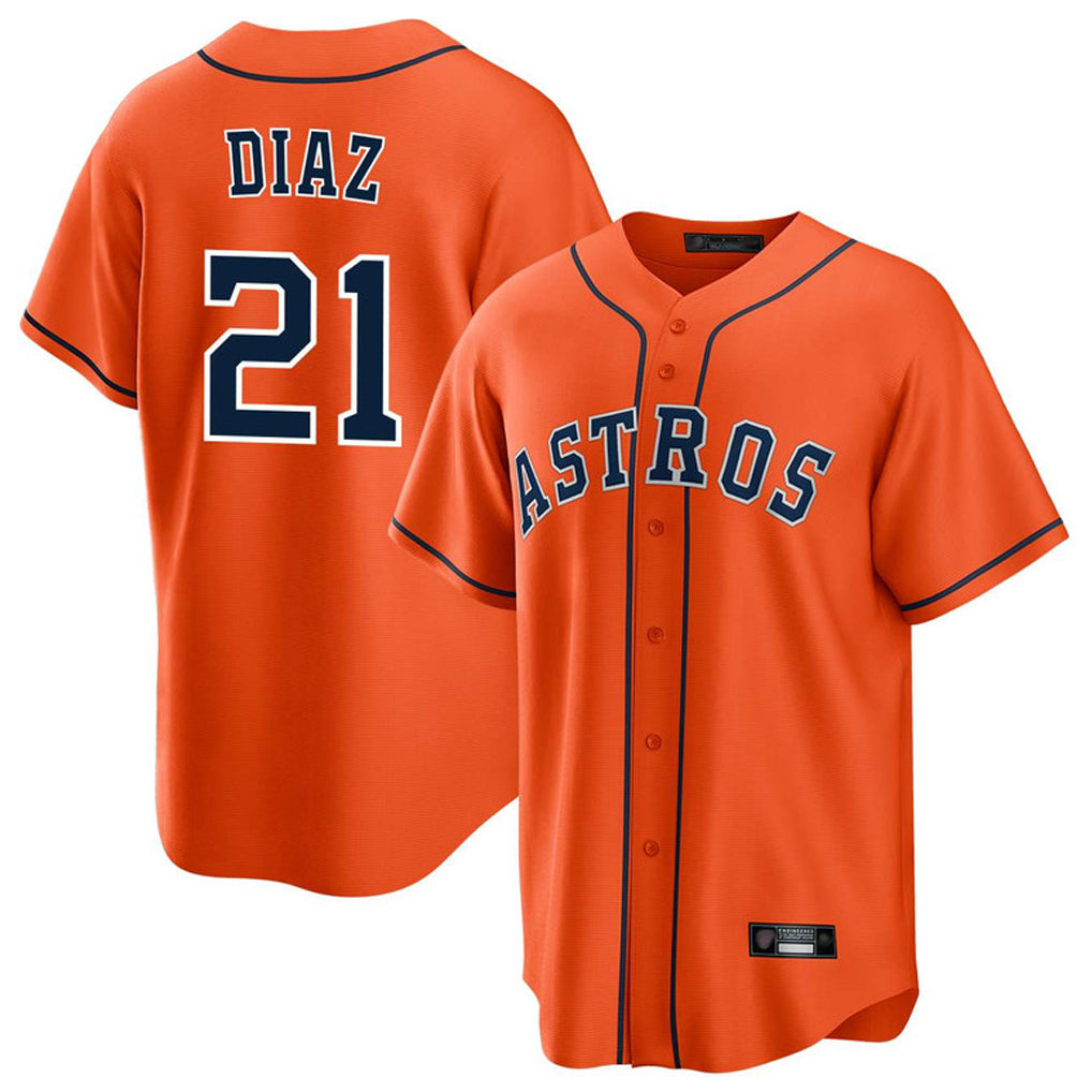 Kdoa H.Astros #21 Yainer Diaz Player Orange Home Game Stitched Jerseys