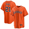Kdoa H.Astros #21 Yainer Diaz Player Orange Home Game Stitched Jerseys
