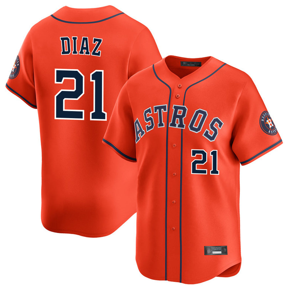 Kdoa H.Astros #21 Yainer Diaz Player Orange Home Limited Stitched Jerseys