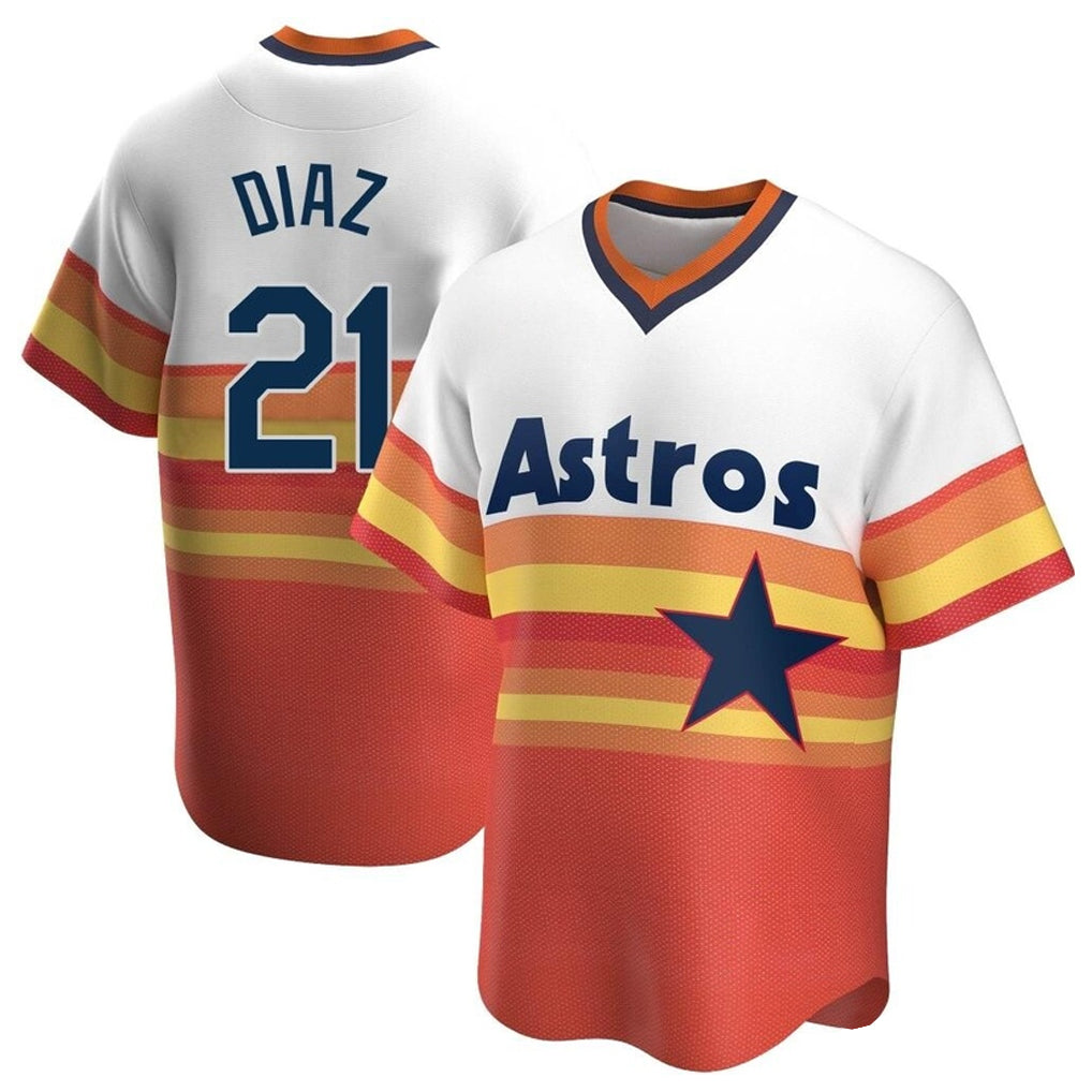 Kdoa H.Astros #21 Yainer Diaz Player Rainbow Cooperstown Collection T-shirt Stitched Jerseys