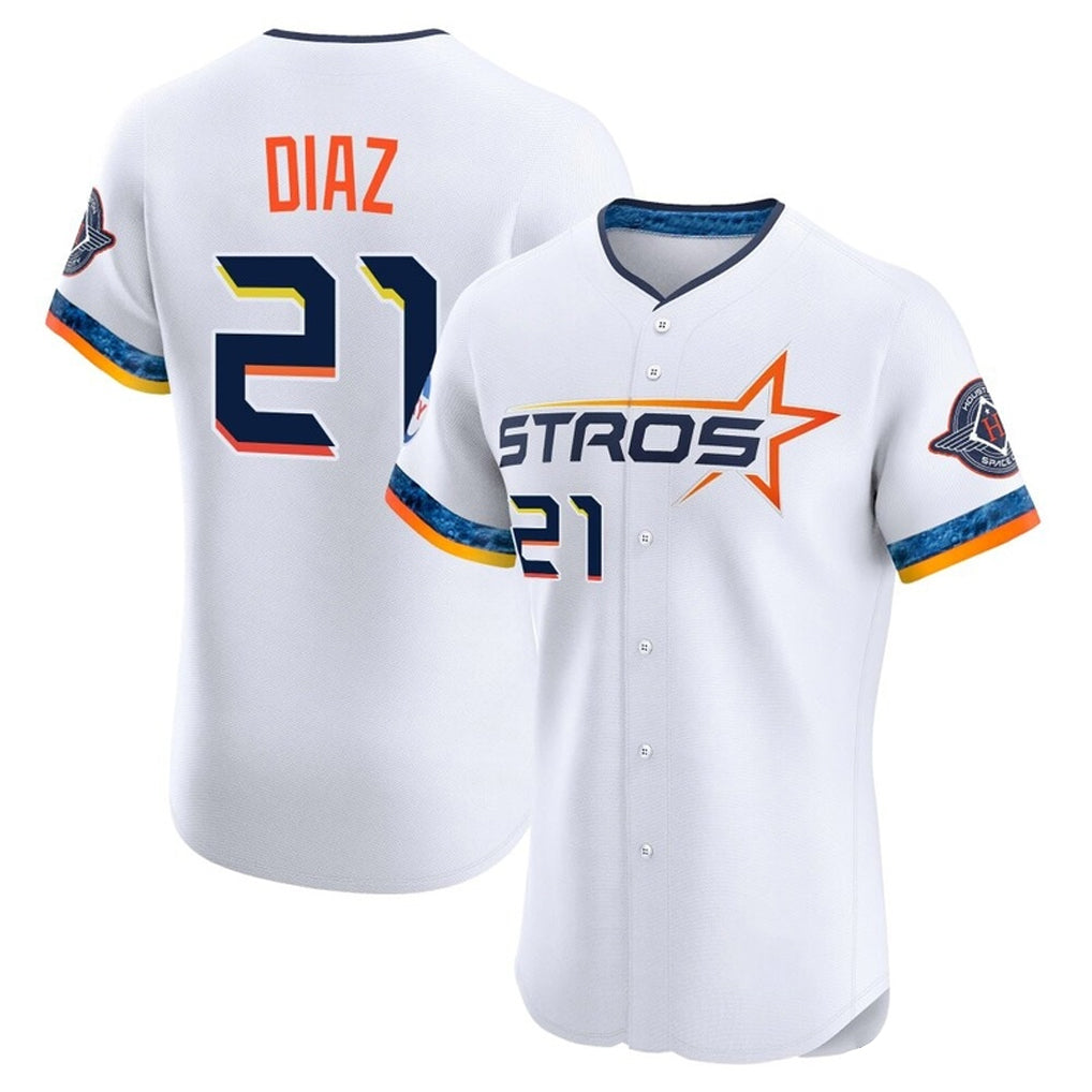 Kdoa H.Astros #21 Yainer Diaz Player White City Connect Limited Elite Home Stitched Jerseys