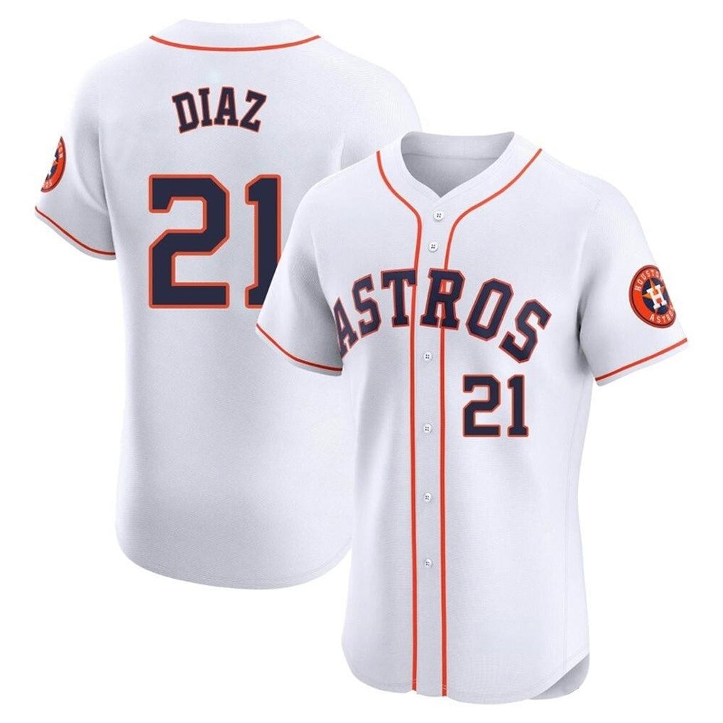 Kdoa H.Astros #21 Yainer Diaz Player White Limited Elite Home Stitched Jerseys