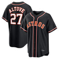 Kdoa H.Astros #27 Jose Altuve Player Black Fashion Out Home Game Stitched Jerseys