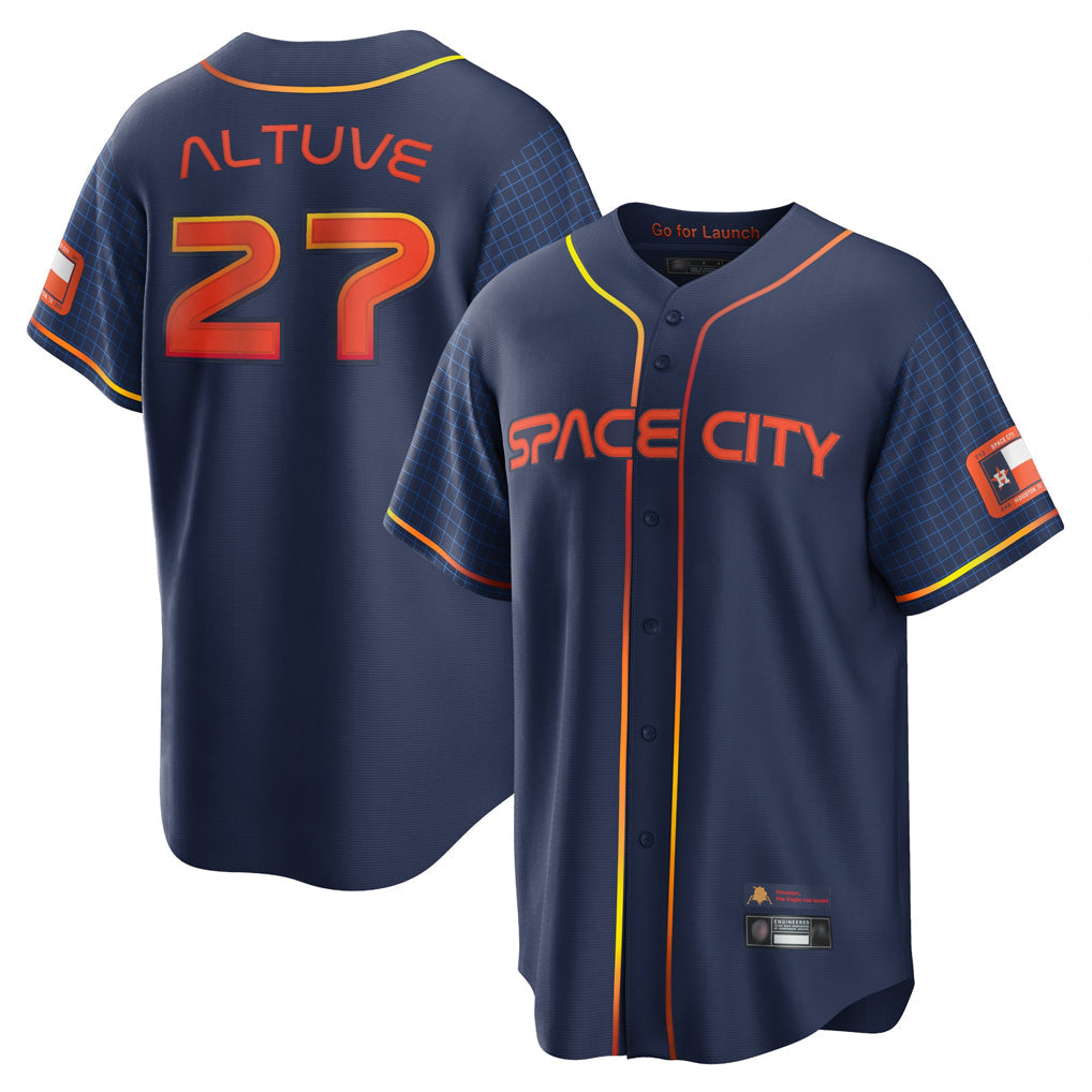 Kdoa H.Astros #27 Jose Altuve Player Navy City Connect Home Game Stitched Jerseys