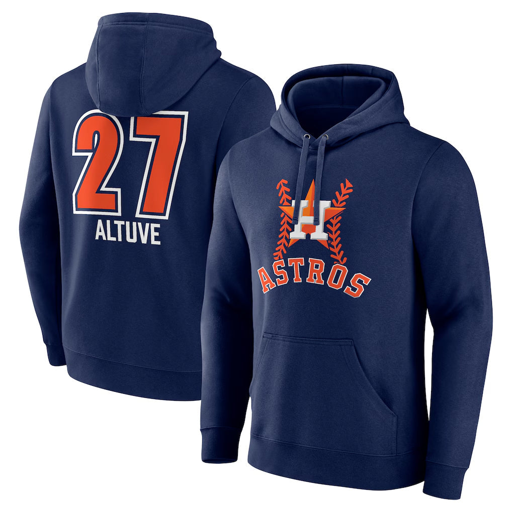 Kdoa H.Astros #27 Jose Altuve Player Navy Pullover Hoodie Stitched Jerseys