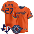 Kdoa H.Astros #27 Jose Altuve Player Orange City Connect Texas Patch Vapor Premier Limited Home Stitched Jerseys