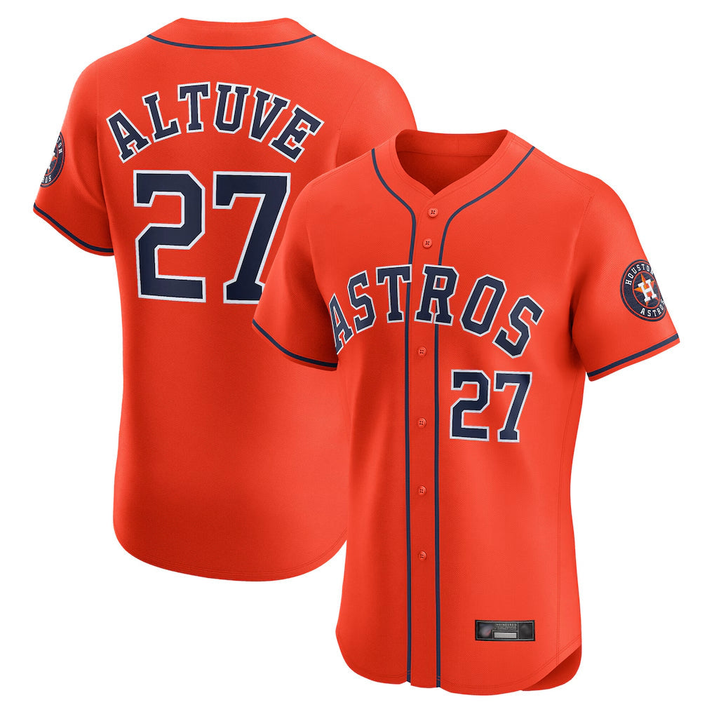 Kdoa H.Astros #27 Jose Altuve Player Orange Home Limited Elite Stitched Jerseys