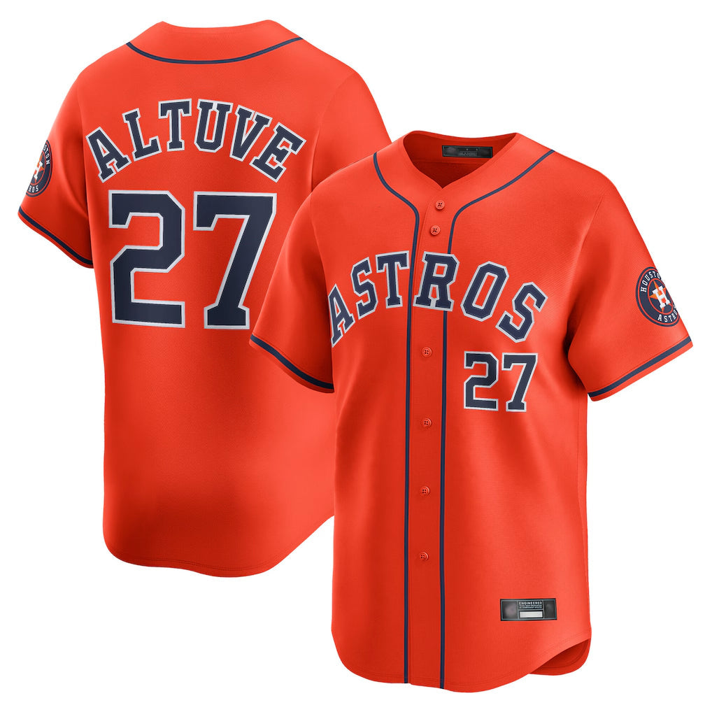 Kdoa H.Astros #27 Jose Altuve Player Orange Home Limited Stitched Jerseys