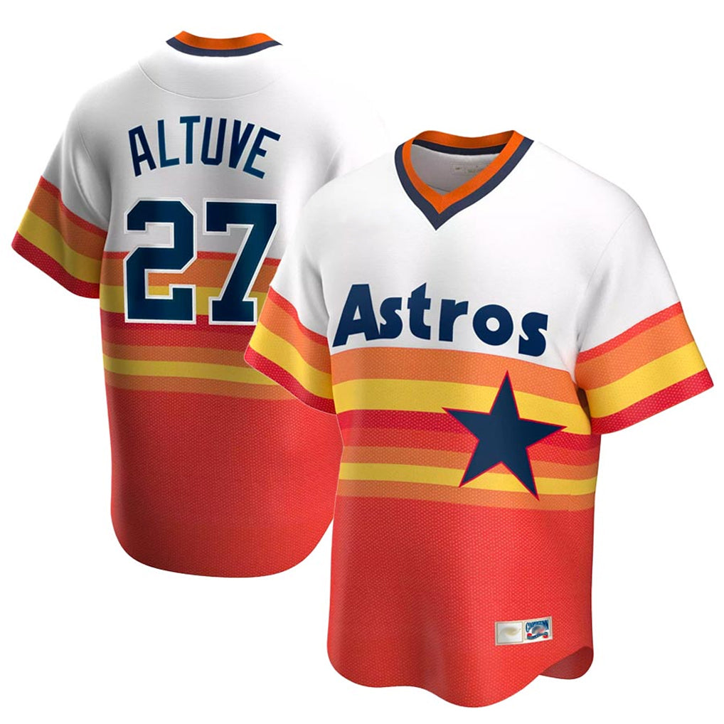 Kdoa H.Astros #27 Jose Altuve Player Rainbow Cooperstown Collection T-shirt Stitched Jerseys