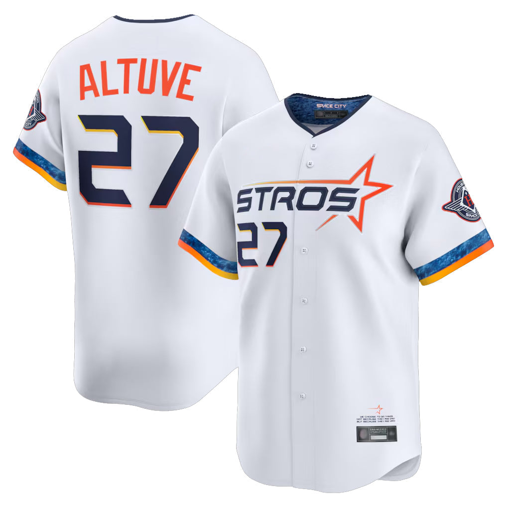 Kdoa H.Astros #27 Jose Altuve Player White City Connect Limited Home Stitched Jerseys