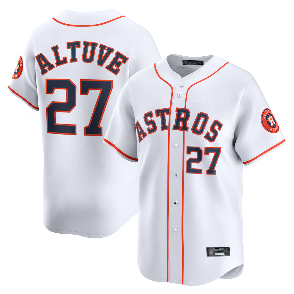 Kdoa H.Astros #27 Jose Altuve Player White Home Limited Stitched Jerseys