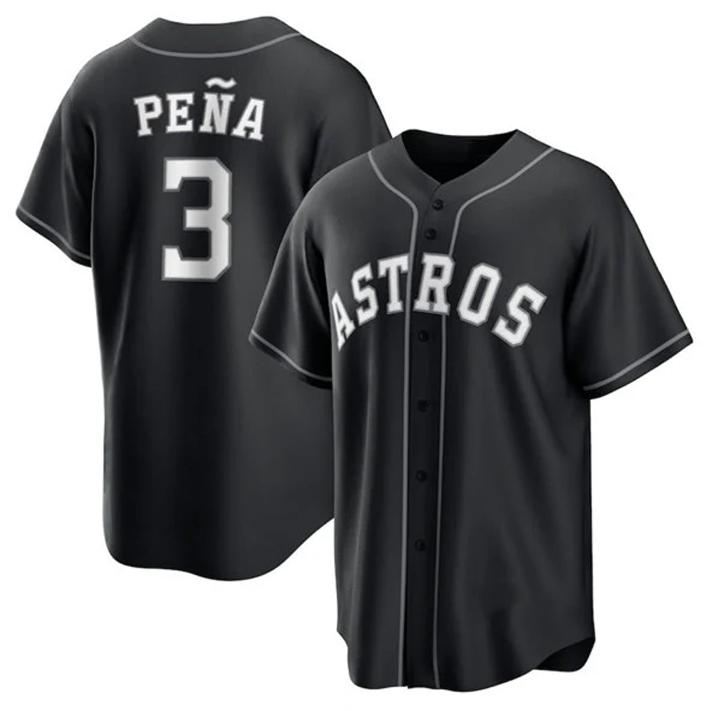 Kdoa H.Astros #3 Jeremy Pe?a Player Black Home Game Stitched Jerseys