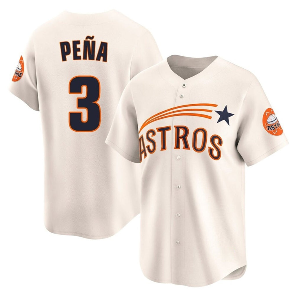 Kdoa H.Astros #3 Jeremy Pe?a Player Cream Throwback Cooperstown Collection Limited Stitched Jerseys