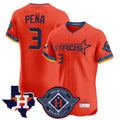 Kdoa H.Astros #3 Jeremy Pe?a Player Orange City Connect Texas Patch Vapor Premier Limited Elite Home Stitched Jerseys