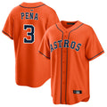 Kdoa H.Astros #3 Jeremy Pe?a Player Orange Home Game Stitched Jerseys