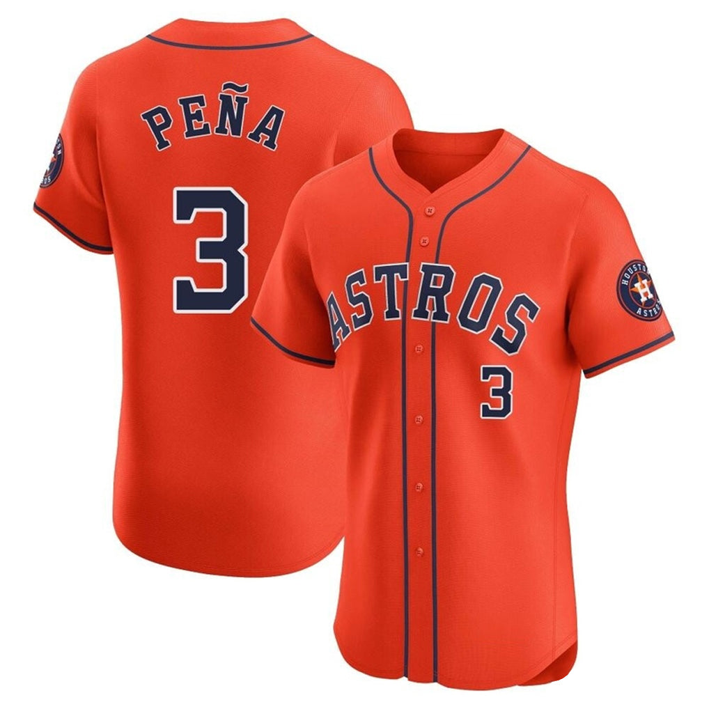 Kdoa H.Astros #3 Jeremy Pe?a Player Orange Home Limited Elite Stitched Jerseys