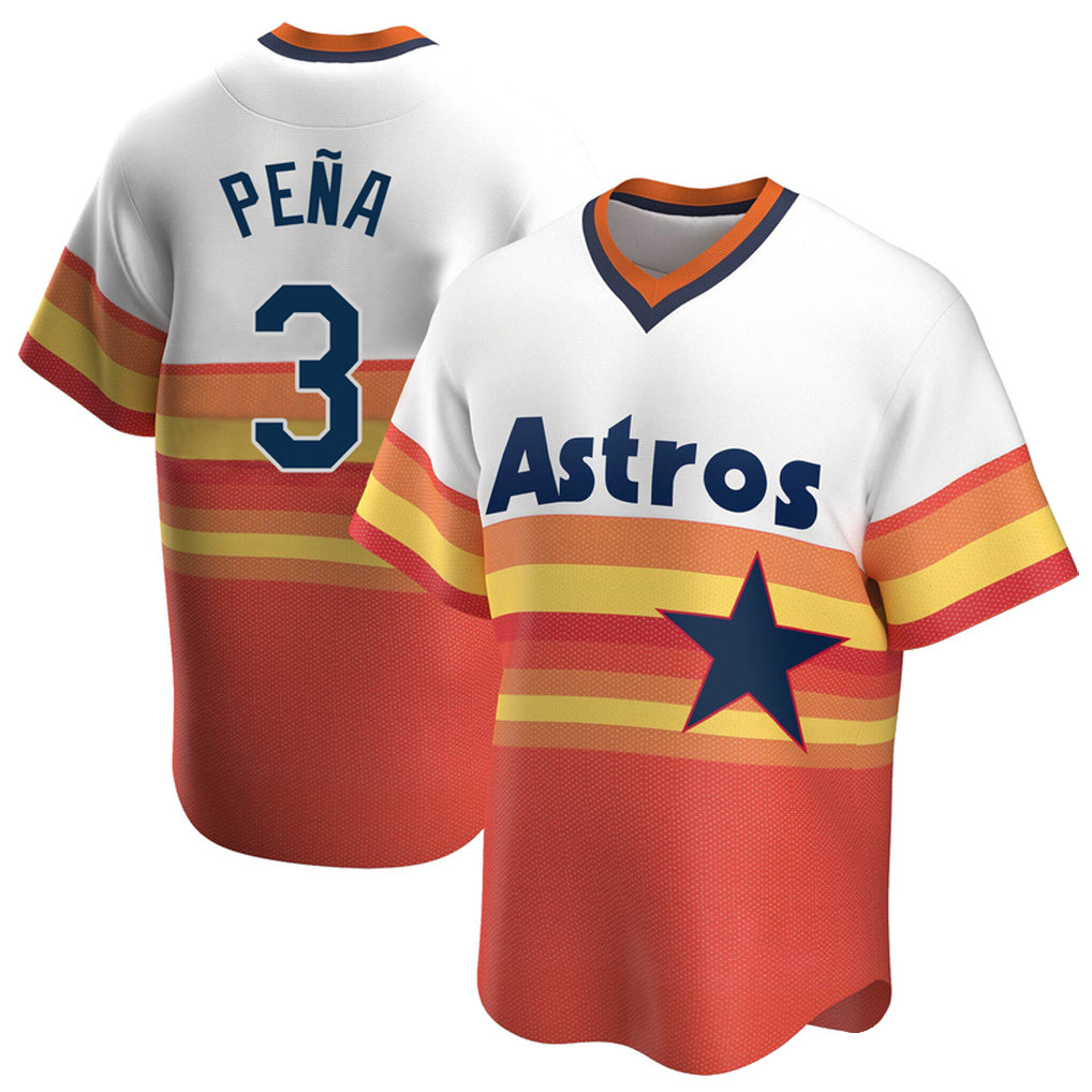 Kdoa H.Astros #3 Jeremy Pe?a Player Rainbow Cooperstown Collection T-shirt Stitched Jerseys