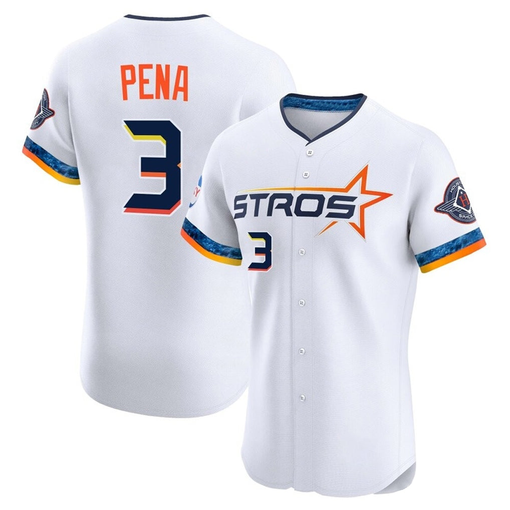 Kdoa H.Astros #3 Jeremy Pe?a Player White City Connect Limited Elite Home Stitched Jerseys