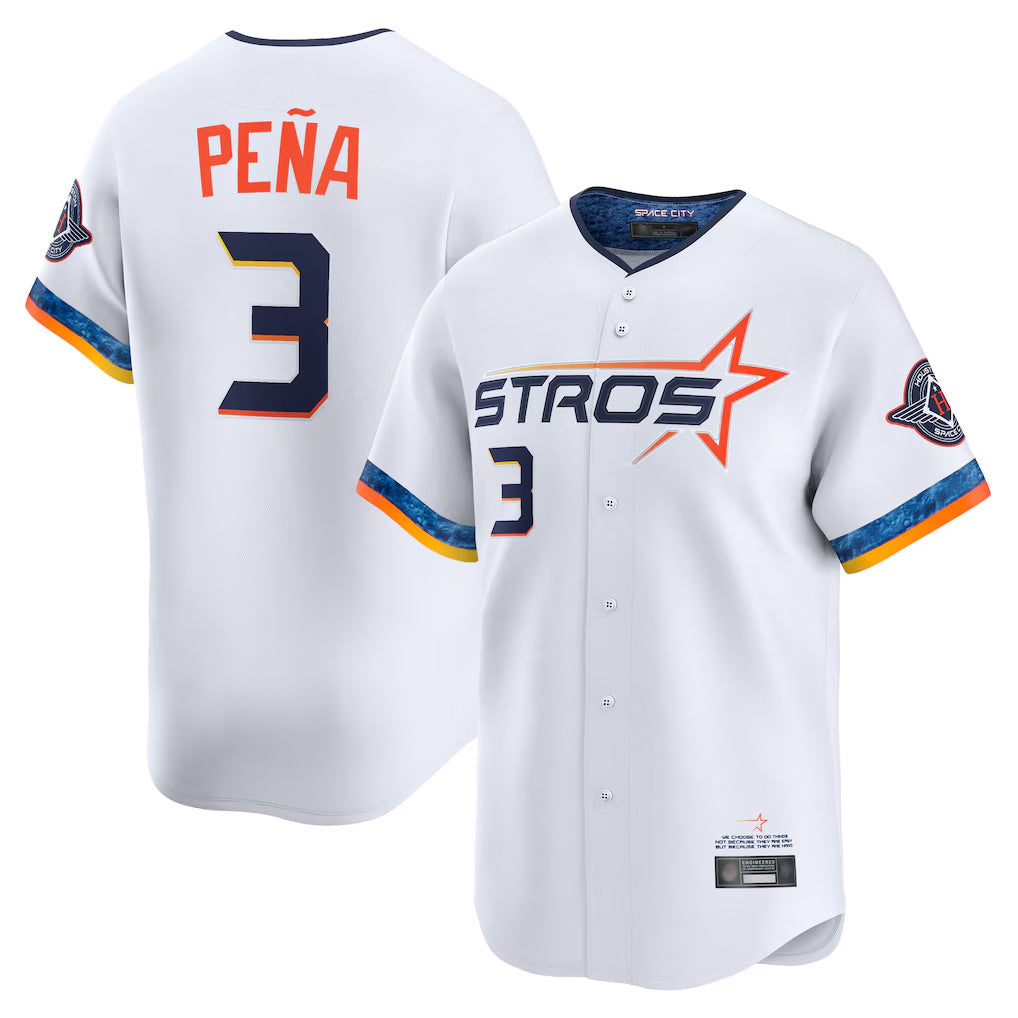 Kdoa H.Astros #3 Jeremy Pe?a Player White City Connect Limited Home Stitched Jerseys