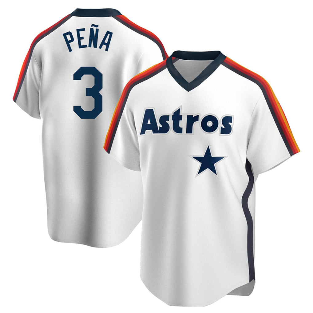 Kdoa H.Astros #3 Jeremy Pe?a Player White Cooperstown Collection T-shirt Stitched Jerseys