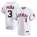 Kdoa H.Astros #3 Jeremy Pe?a Player White Home Limited Stitched Jerseys