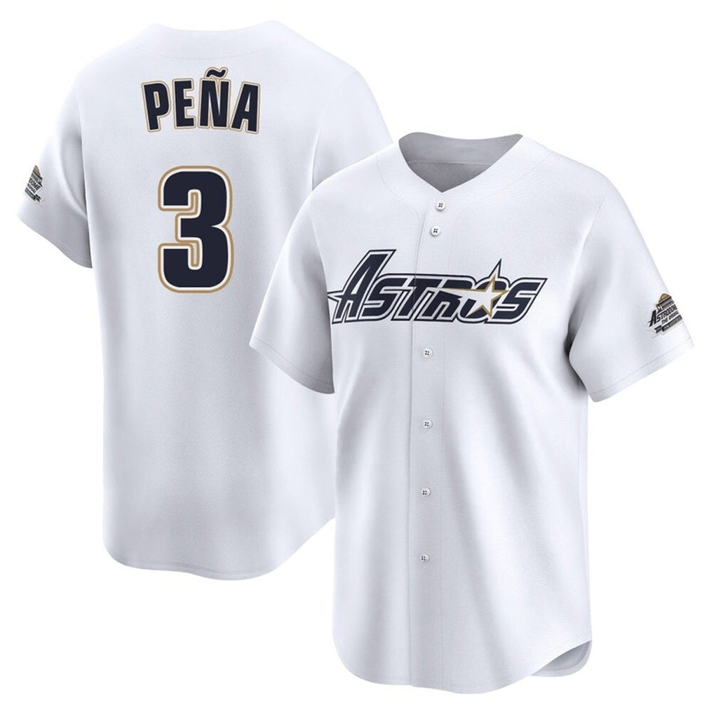 Kdoa H.Astros #3 Jeremy Pe?a Player White Throwback Cooperstown Collection Limited Stitched Jerseys