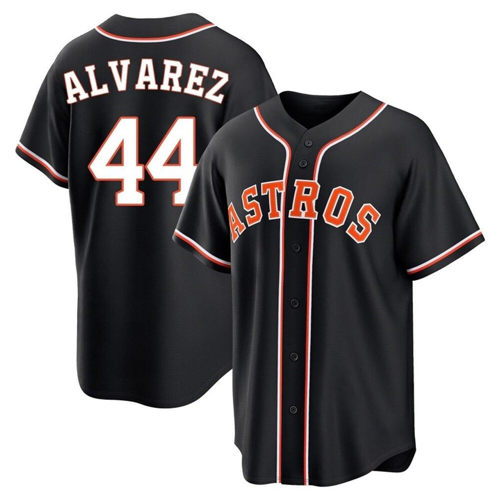 Kdoa H.Astros #44 Yordan Alvarez Player Black Fashion Out Home Game Stitched Jerseys