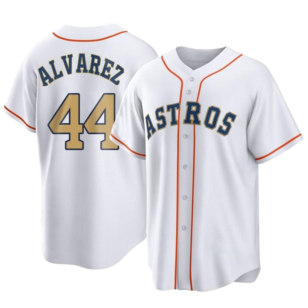 Kdoa H.Astros #44 Yordan Alvarez Player Gold Collection Game Home Stitched Jerseys