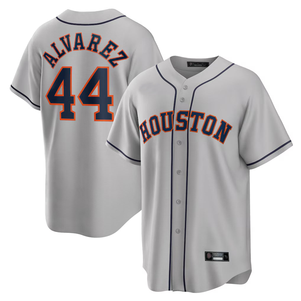 Kdoa H.Astros #44 Yordan Alvarez Player Gray Home Game Stitched Jerseys
