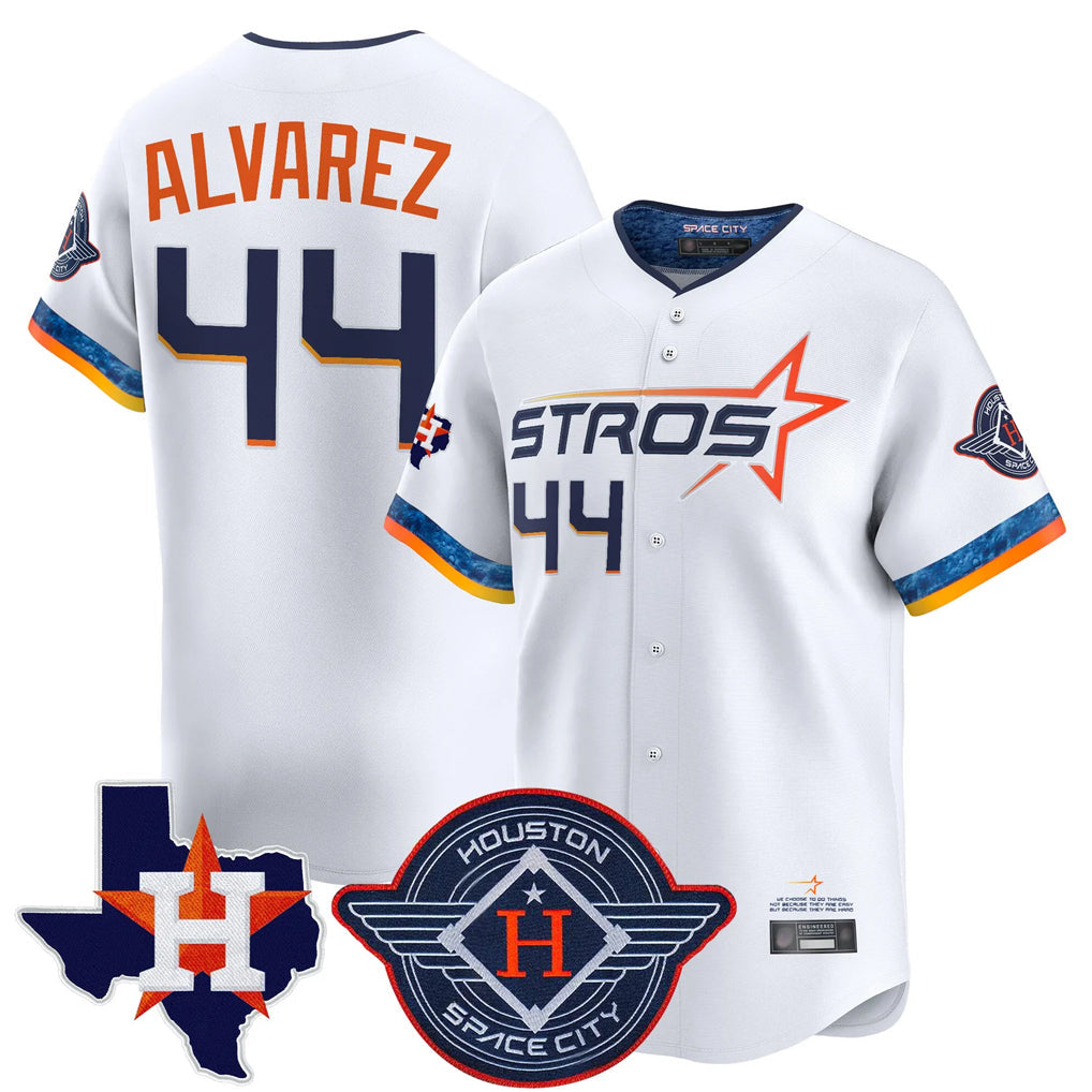 Kdoa H.Astros #44 Yordan Alvarez Player White City Connect Texas Patch Vapor Premier Limited Home Stitched Jerseys