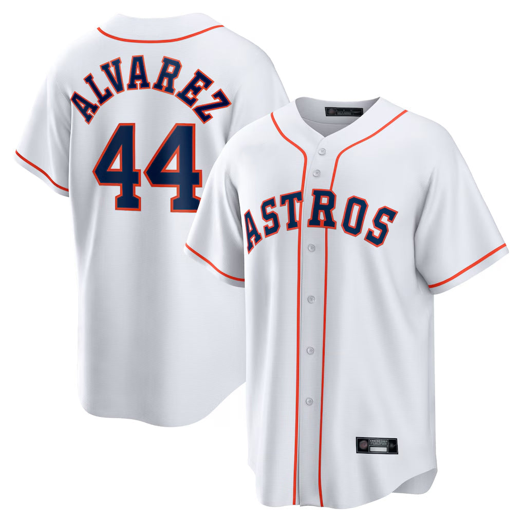 Kdoa H.Astros #44 Yordan Alvarez Player White Home Game Stitched Jerseys