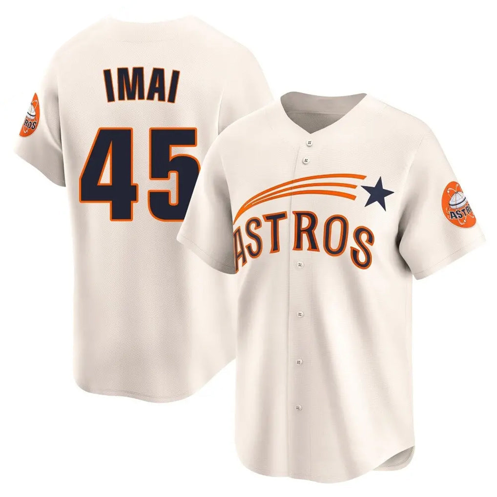Kdoa H.Astros #45 Tatsuya Imai Player Cream Throwback Cooperstown Collection Limited Stitched Jerseys