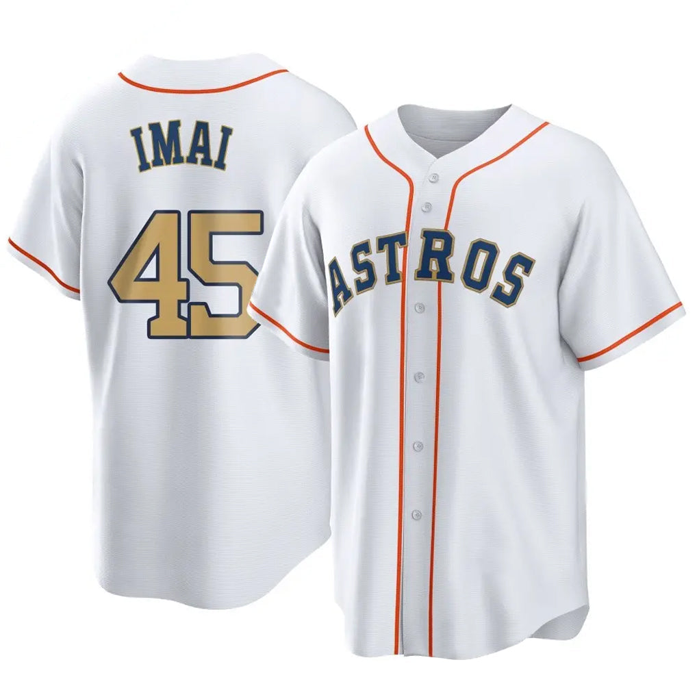 Kdoa H.Astros #45 Tatsuya Imai Player Gold Collection Game Home Stitched Jerseys