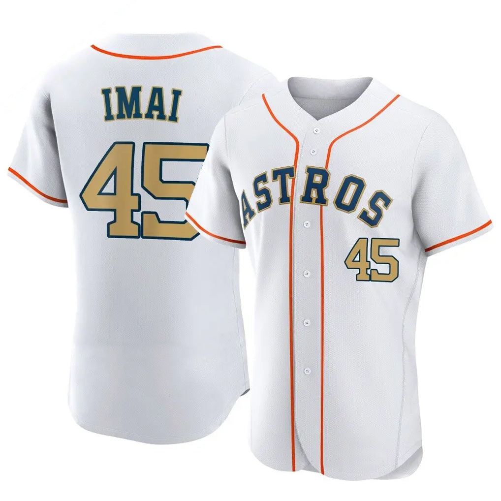 Kdoa H.Astros #45 Tatsuya Imai Player Gold Collection Limited Elite Home Stitched Jerseys