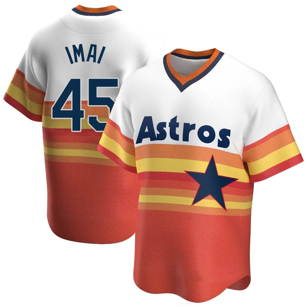 Kdoa H.Astros #45 Tatsuya Imai Player Rainbow Cooperstown Collection T-shirt Stitched Jerseys