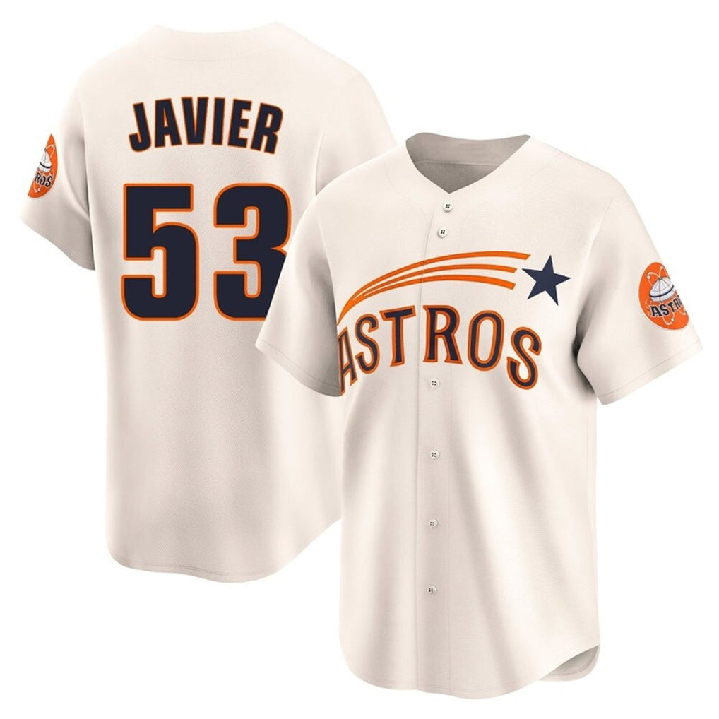 Kdoa H.Astros #53 Cristian Javier Player Cream Throwback Cooperstown Collection Limited Stitched Jerseys