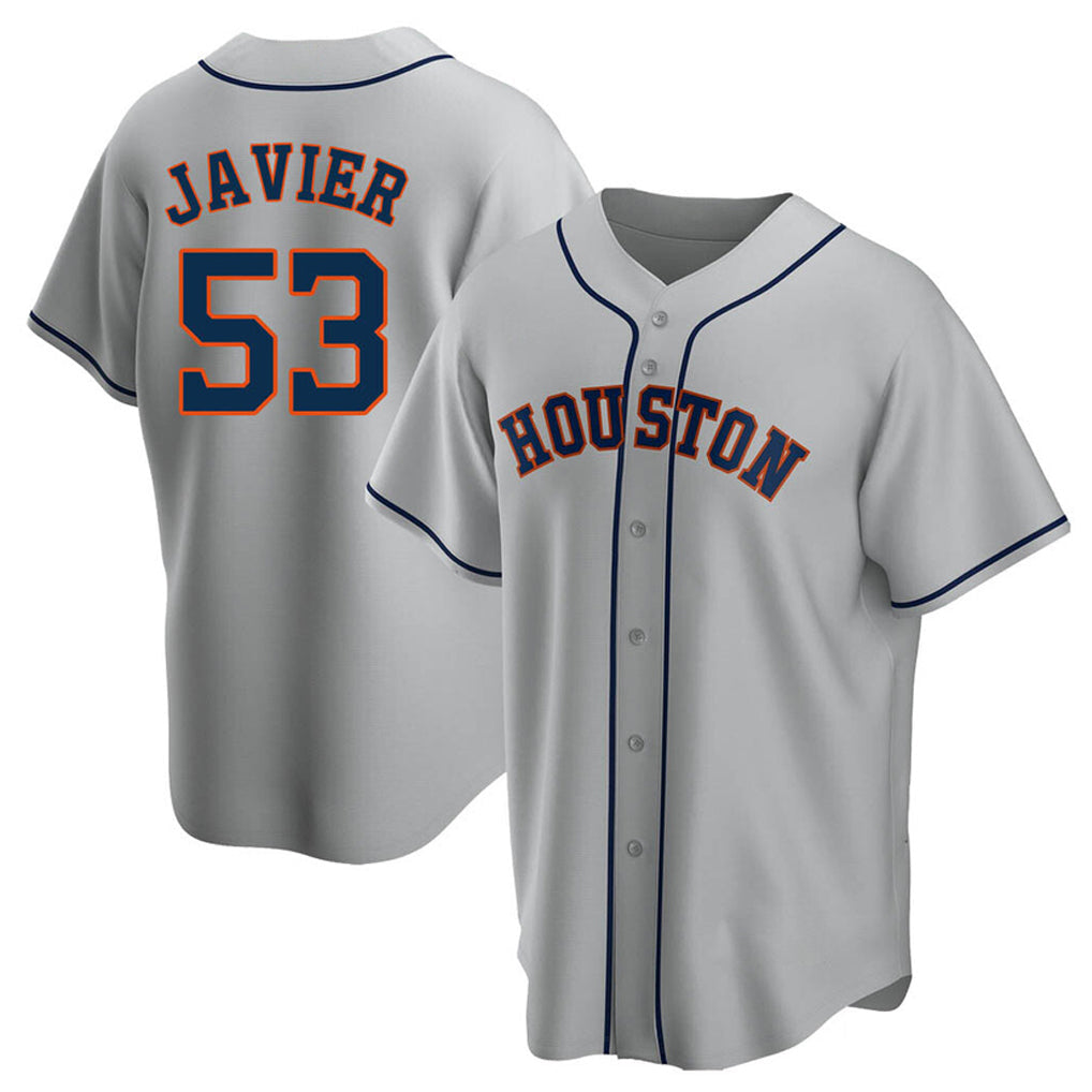 Kdoa H.Astros #53 Cristian Javier Player Gray Home Game Stitched Jerseys
