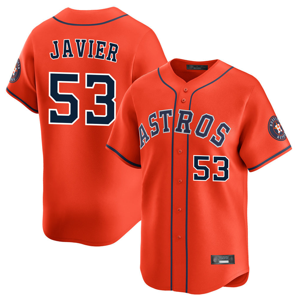 Kdoa H.Astros #53 Cristian Javier Player Orange Home Limited Stitched Jerseys