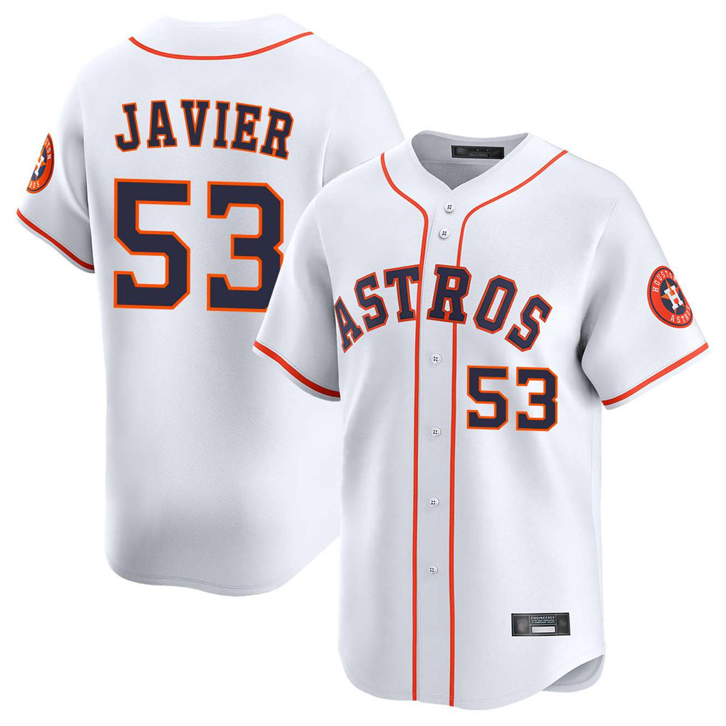 Kdoa H.Astros #53 Cristian Javier Player White Home Limited Stitched Jerseys