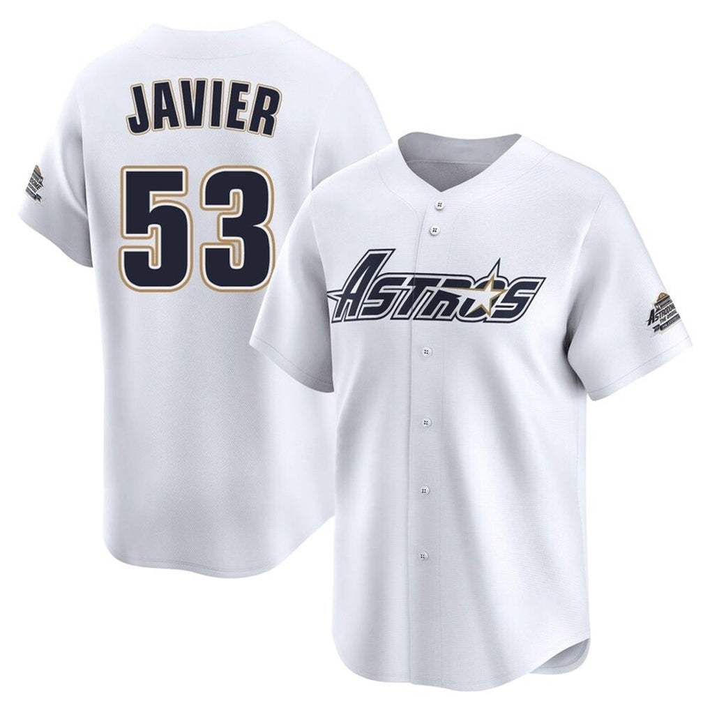 Kdoa H.Astros #53 Cristian Javier Player White Throwback Cooperstown Collection Limited Stitched Jerseys