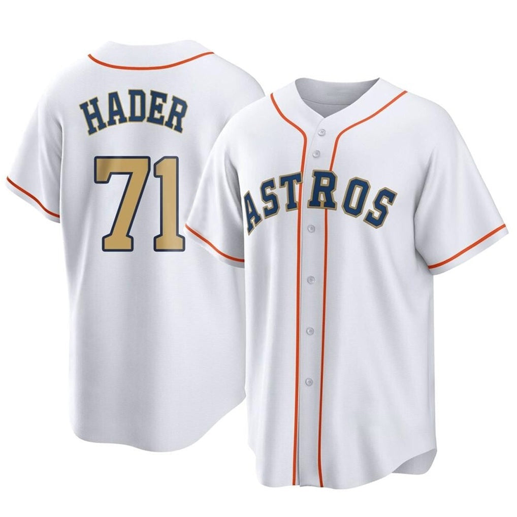 Kdoa H.Astros #71 Josh Hader Player Gold Collection Game Home Stitched Jerseys