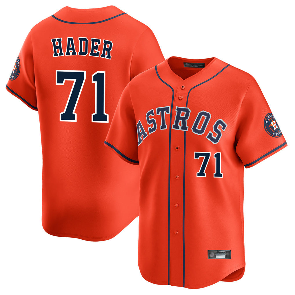 Kdoa H.Astros #71 Josh Hader Player Orange Home Limited Stitched Jerseys