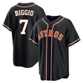 Kdoa H.Astros #7 Craig Biggio Player Black Fashion Out Home Game Stitched Jerseys