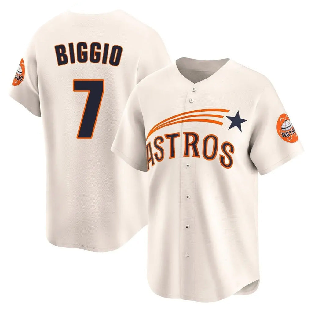 Kdoa H.Astros #7 Craig Biggio Player Cream Throwback Cooperstown Collection Limited Stitched Jerseys