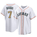 Kdoa H.Astros #7 Craig Biggio Player Gold Collection Game Home Stitched Jerseys