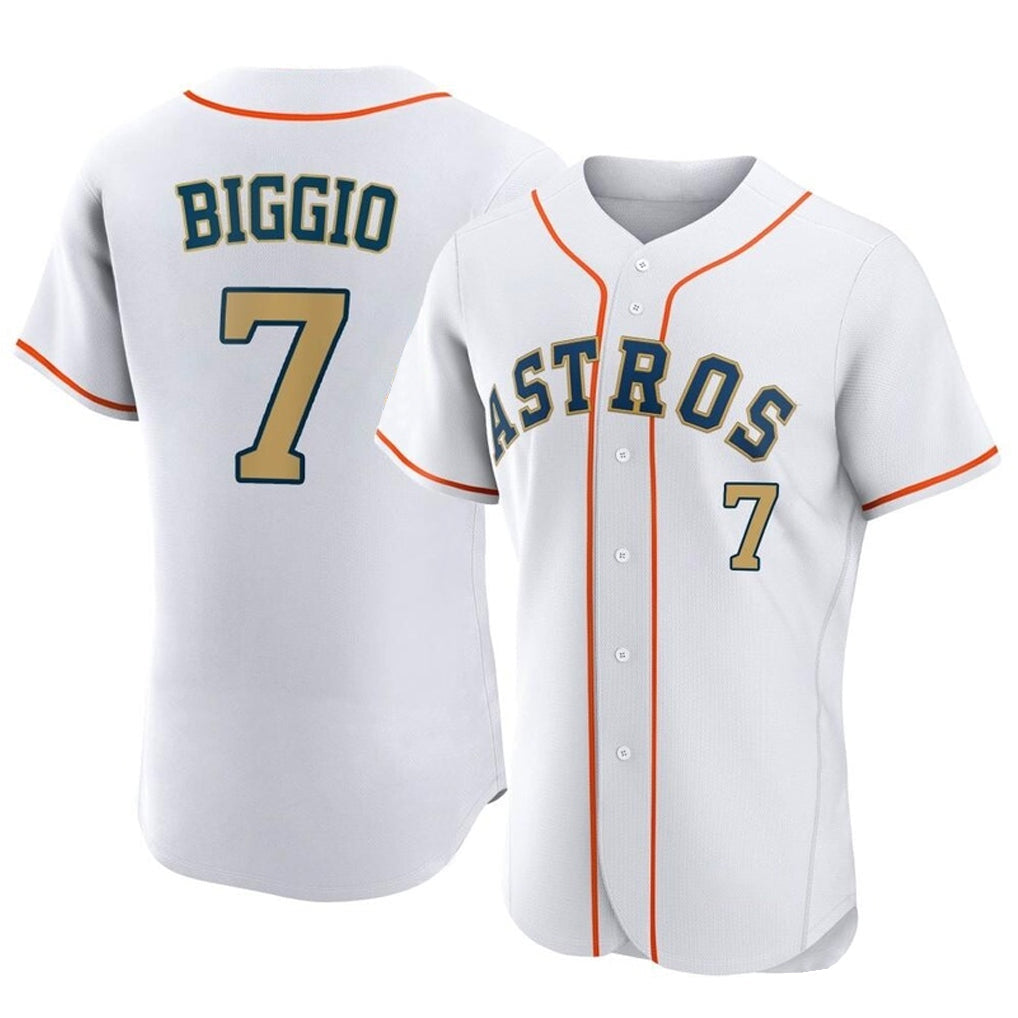Kdoa H.Astros #7 Craig Biggio Player Gold Collection Limited Elite Home Stitched Jerseys