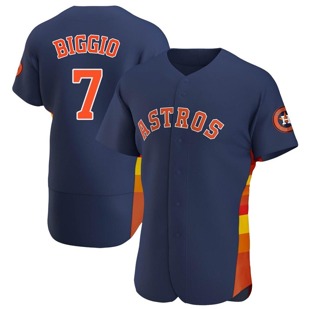 Kdoa H.Astros #7 Craig Biggio Player Navy Home Limited Elite Stitched Jerseys