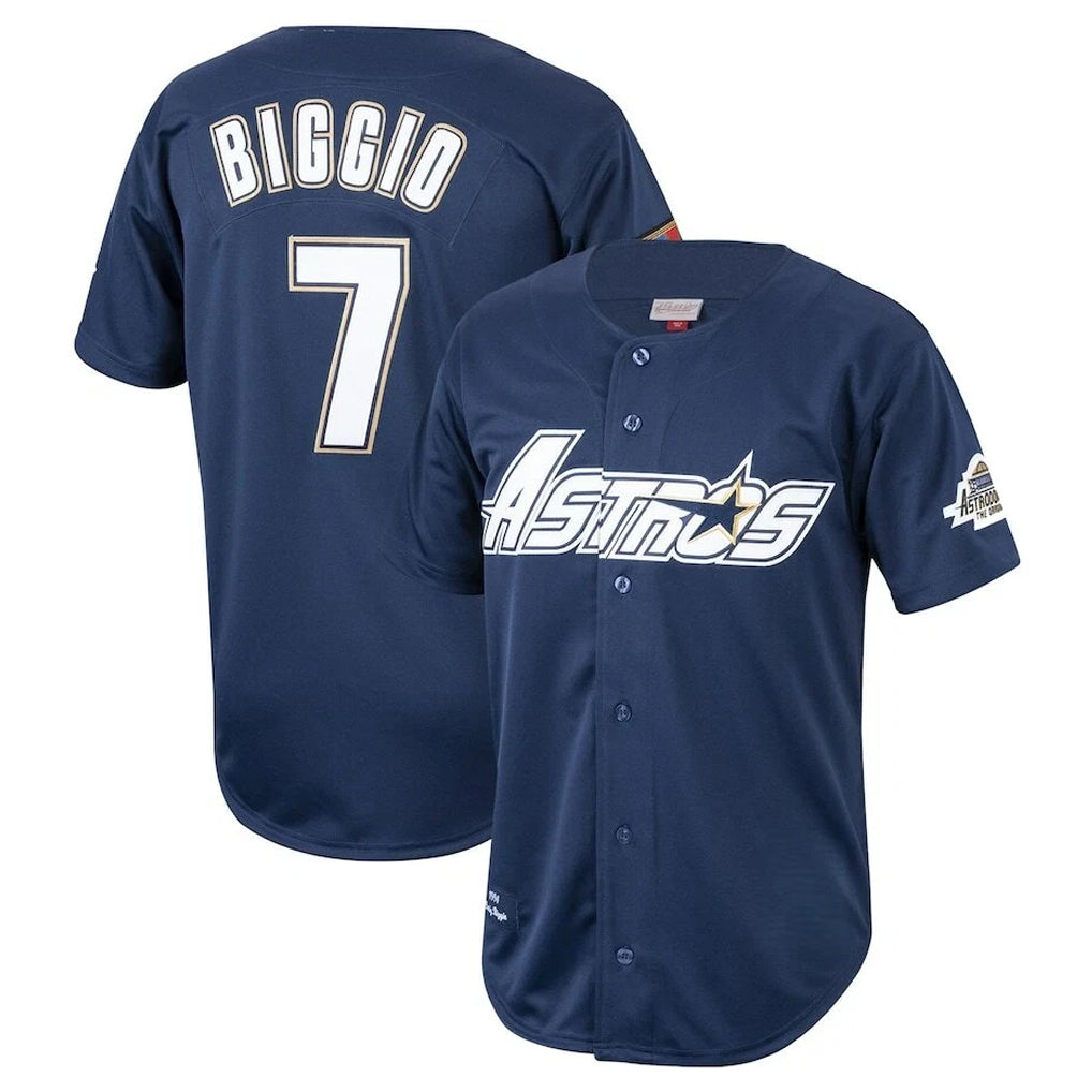 Kdoa H.Astros #7 Craig Biggio Player Navy Mitchell & Ness Cooperstown Collection 1994 Limited Stitched Jerseys
